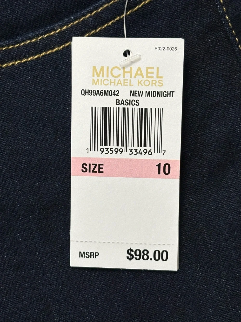NWT Michael Kors MK Izzy Skinny Jeans New Midnight Dark Wash Size 10